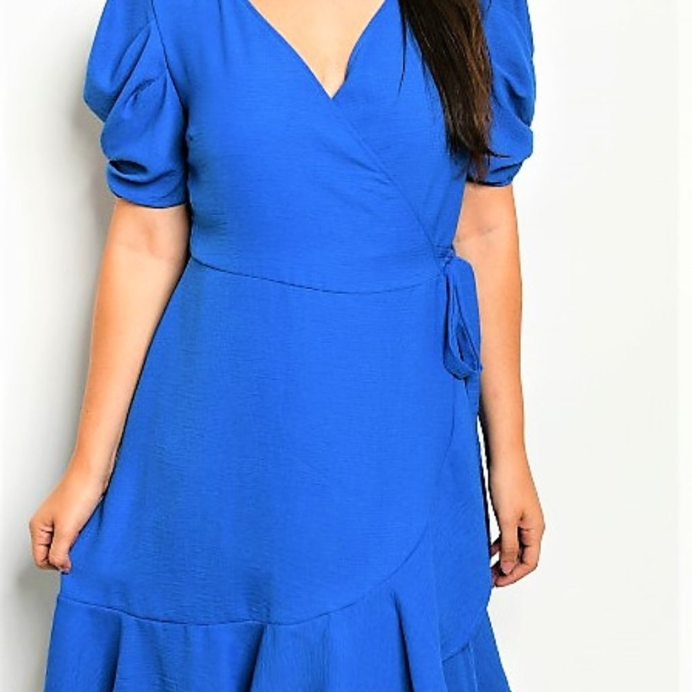 Plus Size Crossover Wrap Dress